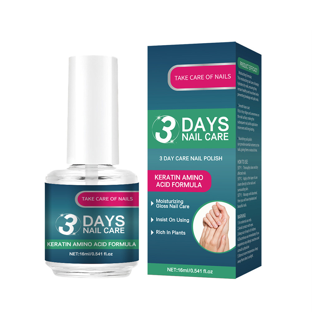 Keratin Amino Acid Nail Care Polish 3-day Treatment System Glass Dropper Bottle Supply Nutrition To 