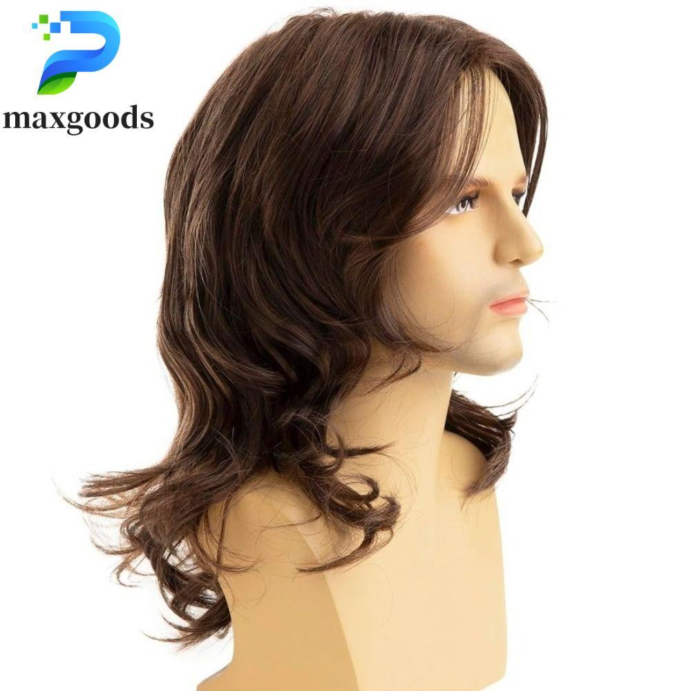 Tóc giả xoăn sóng tự nhiên cho nam, style hippie đẹp trai, màu nâu