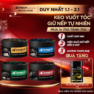   MỚI  Sáp Vuốt Tóc Nam XMen for Boss 70g - Tạo Kiểu Tóc Giữ Nếp 8H Thành Phần Keratin Giúp Tóc Chắc Khỏe 