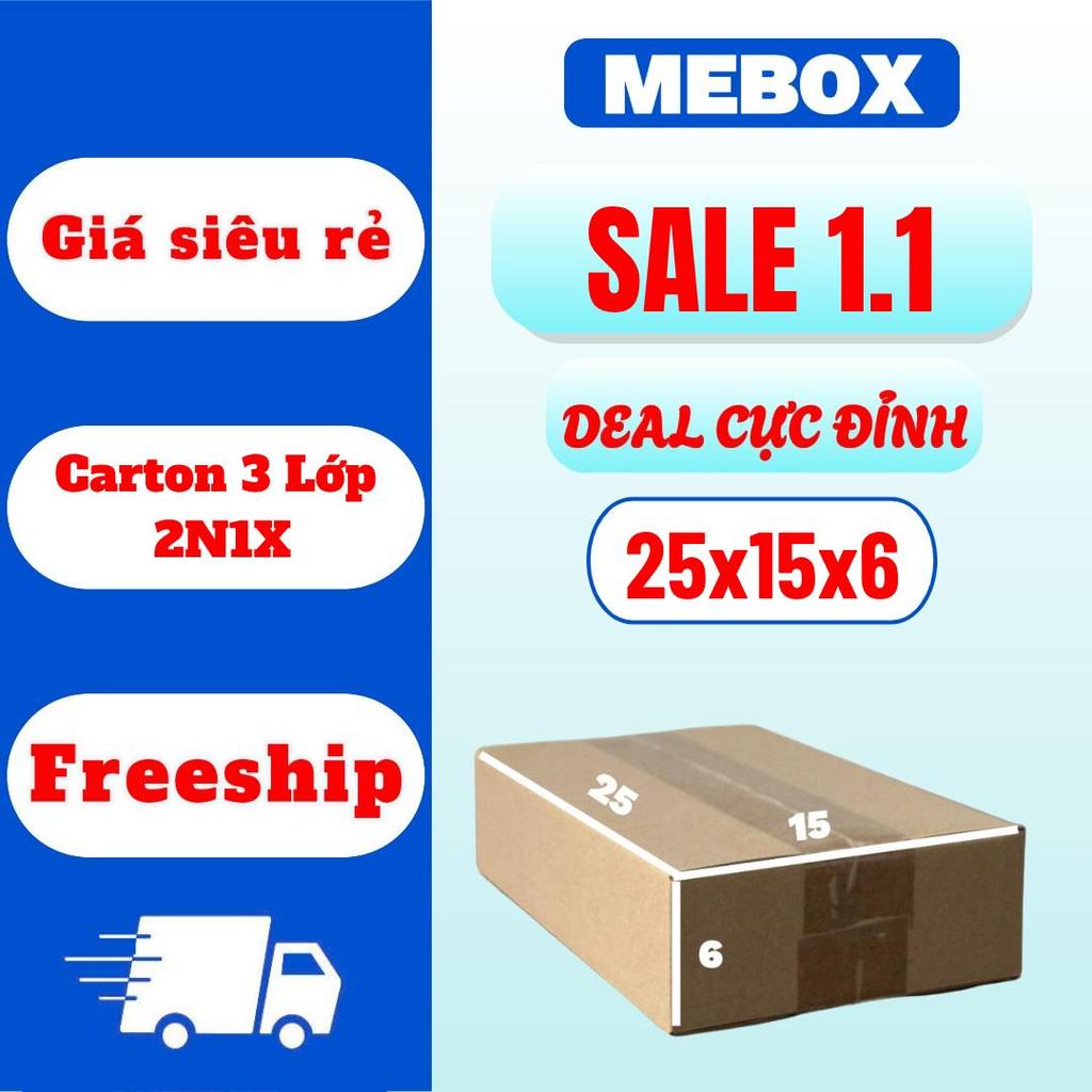 thùng hộp carton 25x15x6 bộ 50 xả kho