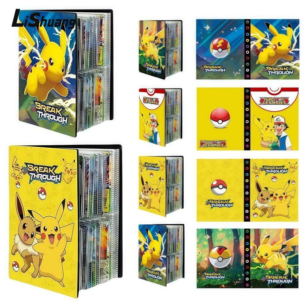 LISHUANG Binder Bộ sưu tập thư mục, 4 lưới 240 Album thẻ, Mewtwo Túi đựng thẻ Charizard trong suốt B