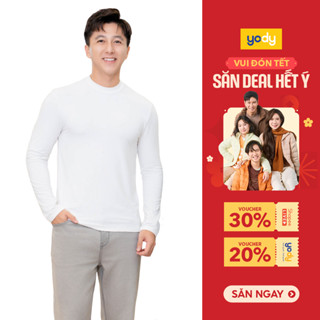  BST Thu đông 2025  Áo thun nam dài tay YODY áo giữ nhiệt cổ 3cm MCTL25F011 