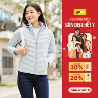  Áo Phao Nữ YODY Tay áo Phối Nỉ Pro Phao 4 lớp siêu ấm siêu nhẹ TRA - PHN7004 