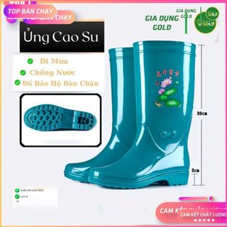 Ủng Cao Su HOA SEN Đi Mưa , Chống Nước Chống Trượt - Ủng Tàu Hàng Nội Địa Trung Cao Cấp