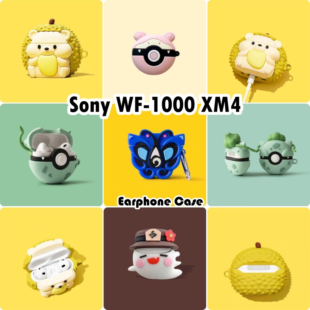 [Cửa hàng chính hãng] Dành cho vỏ Sony WF-1000 XM4 Vỏ tai nghe silicon mềm Vỏ hoạt hình hợp thời tra