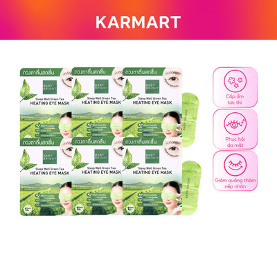 COMBO 6 Mặt Nạ Xông Hơi Mắt Trà Xanh Baby Bright Sleep Well Green Tea Heating Eye Mask