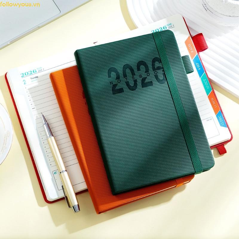 Fol 2026 Day Planner 2026 Leather Academic Journal Notebook với 360 trang lót