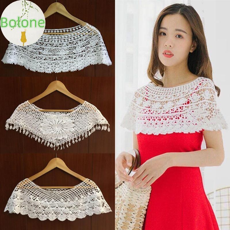 Bolero Crochet Shawl for Bridal Evening Wear - Lace Sunflower Pattern Cape Shrug VN