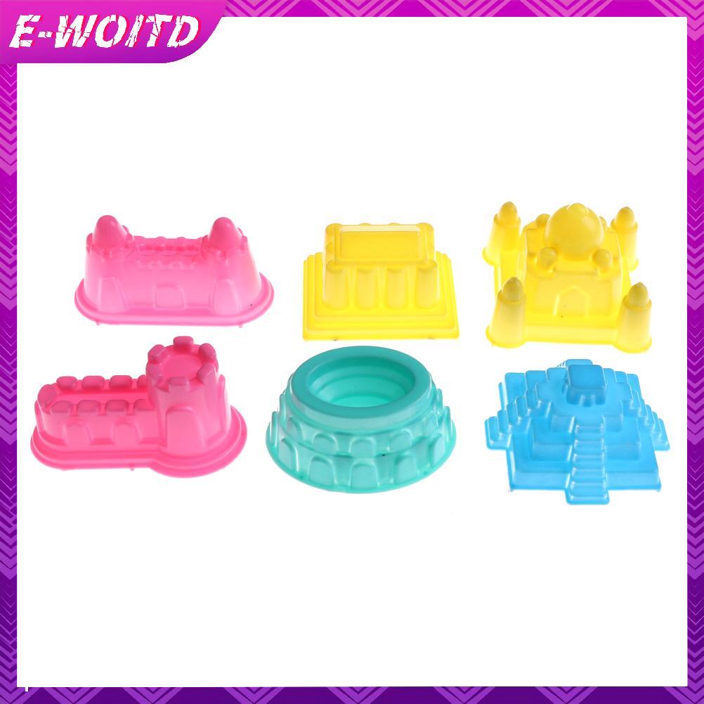 E-WOITD 6 Chiếc Bãi Biển Cát Lâu Đài Xây Dựng Mô Hình Khuôn Đi Biển Đồ Chơi Vui Nhộn Cho Trẻ Em Đồ C