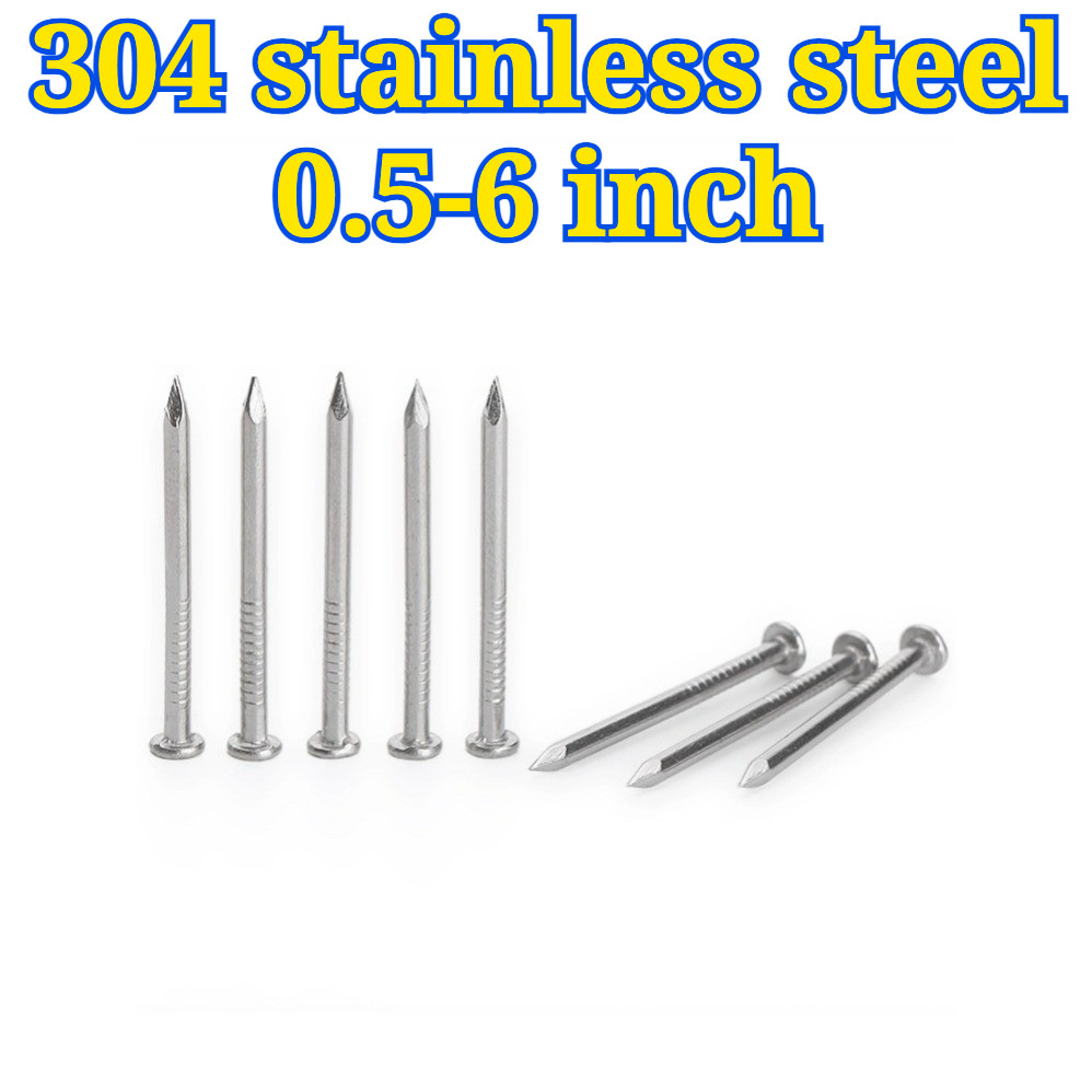 đinh tròn inox 304、đinh treo tranh inox 304、đinh gỗ inox 304、 thẳng 304、 nhỏ 304、0.5-6 inch [QIAOZHI