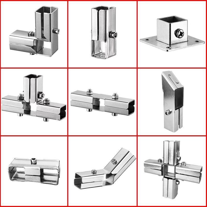 Đầu nối ống vuông không thủng 30X30 Kẹp ống thép không gỉ Bàn lắp ráp Ghế ống thép Khớp kệ vuông cố 