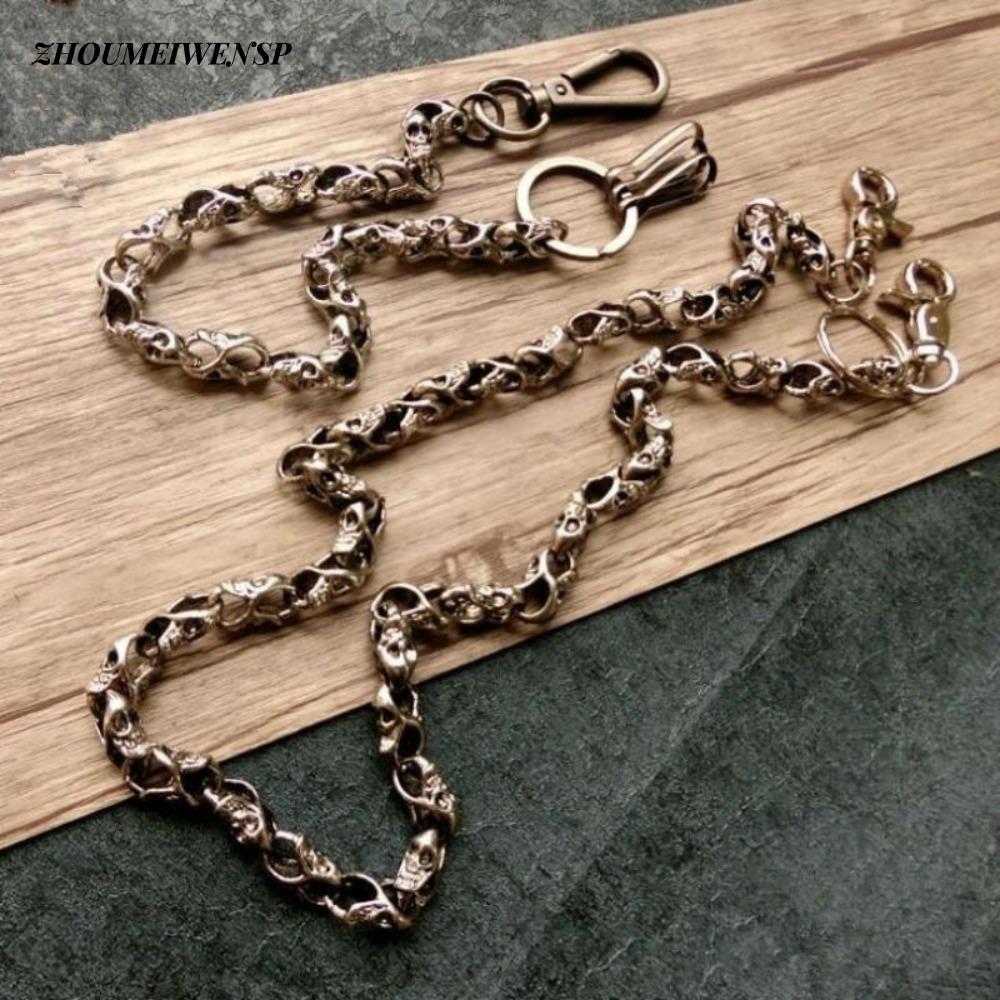 Dây xích eo gothic punk hợp kim bạc, độ dài 40/60cm - Phụ kiện thời trang biker