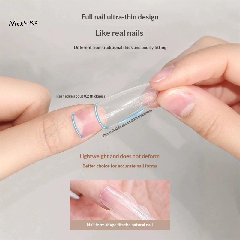 MceHKF 180 Chiếc Sandwich Dual Nail Form Dài Quan Tài Almond15size Extensions-Dual Forms Top Nail Fo