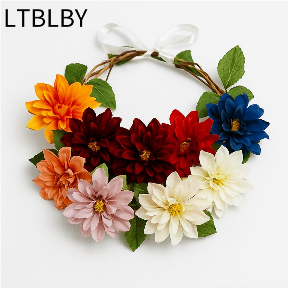 LTBLBY 10 Chiếc Hoa Nhân Tạo, Hoa Giả Satin Dahlia Lụa Hoa Cúc Dahlia Dahlia, Phối Màu DIY Vòng Hoa 