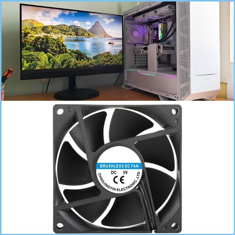EZ Quiet 80mm PC Case Fan Chất liệu ABS Vòng bi đôi Tuổi thọ cao cho thiết bị mạng máy chủ