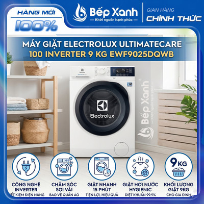 EWF9025DQWB | Máy giặt Electrolux 9kg EWF9025DQWB [Made in Thailand] UltimateCare 100 Chống Nhăn, Tiết Kiệm Inverter