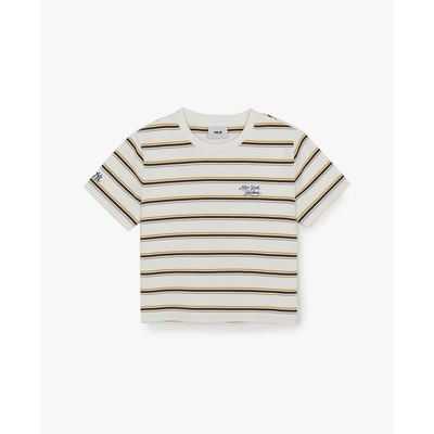 MLB - Áo croptop nữ cổ tròn tay ngắn Sportive Striped_3FTSV0363-50IVD