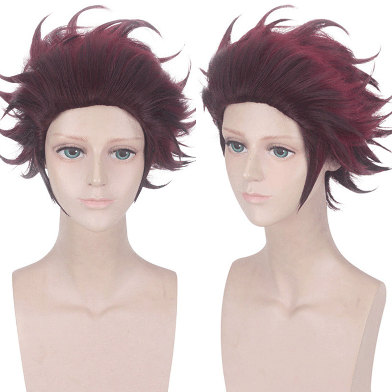 Tóc giả nhân vật Demon Slayer Tanjiro Kamado, phù hợp cosplay anime