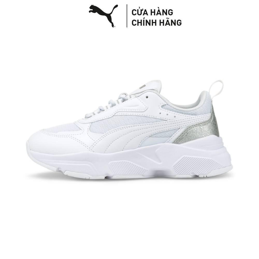 Giày Thời Trang PUMA Nữ Cassia Distressed White- Silver Màu Trắng | BigBuy360 - bigbuy360.vn