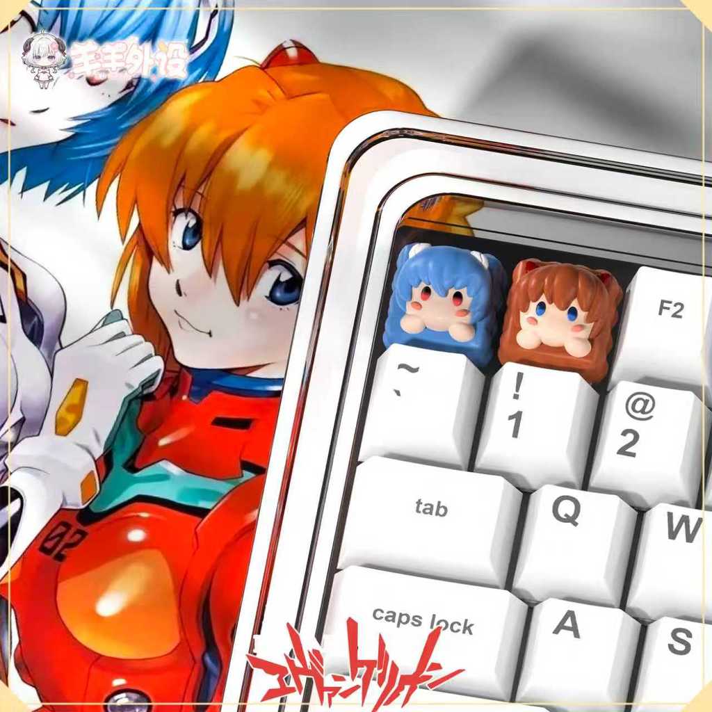 EVA Asuka Aya Polly Resin Keycap Sáng Tạo Hai Chiều Anime Keycap 3D Ba Chiều Đơn Keycap