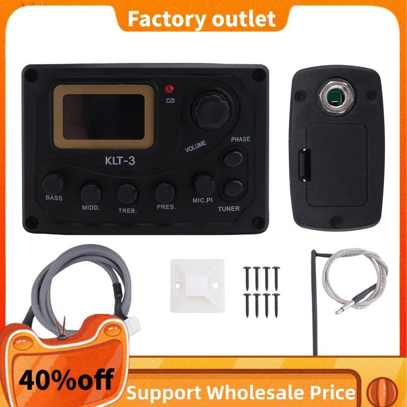 4 Band EQ Equalizer -3 Acoustic Guitar EQ Preamp với Digital Tuner Guitar Pickup