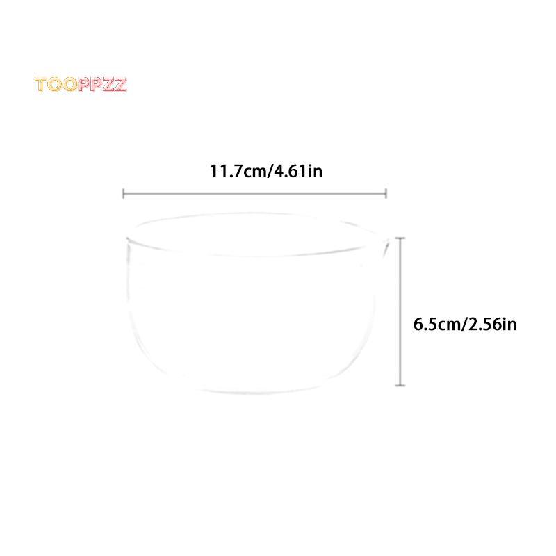 tooppzz 350/600ml Transparent Tea Bowl with Spout Double Layer Japanese Matcha Bowl Heat-Resistant S
