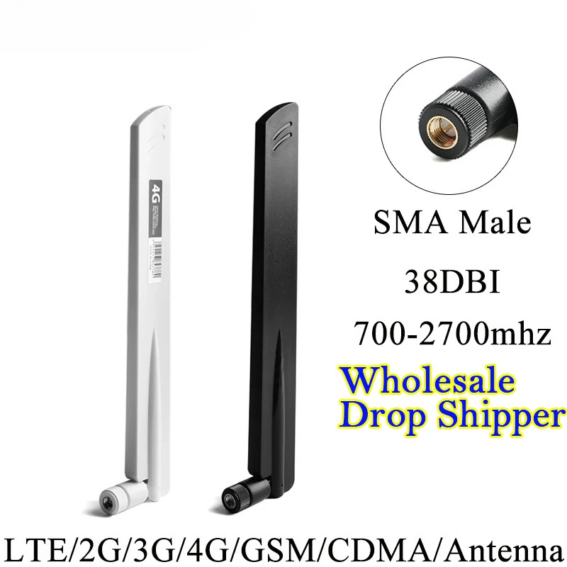 Hot 4G LTE 38DBI SMA Nam Kết Nối Ăng Ten Cho GSM / CDMA 3G 4G router modem 700-2700 MHz