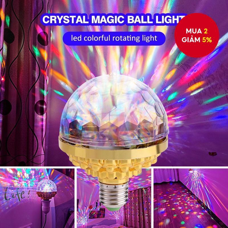 E27 6W RGB Đèn LED xoay – Đèn pha lê ma thuật cho sân khấu & trang trí