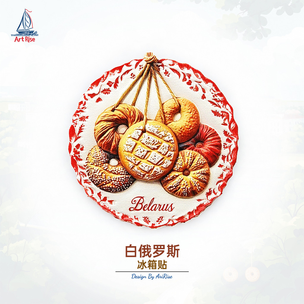 [Magnet]Nam châm tủ lạnh thiết kế hình bánh rán Belarus