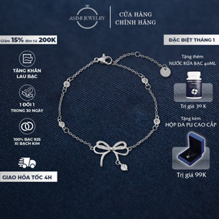  Lắc tay bạc Ý nơ điệu S925 Asimi Lắc tay bạc nữ xinh xắn xi bạch kim sáng bền Butterfly Girlie LT28 