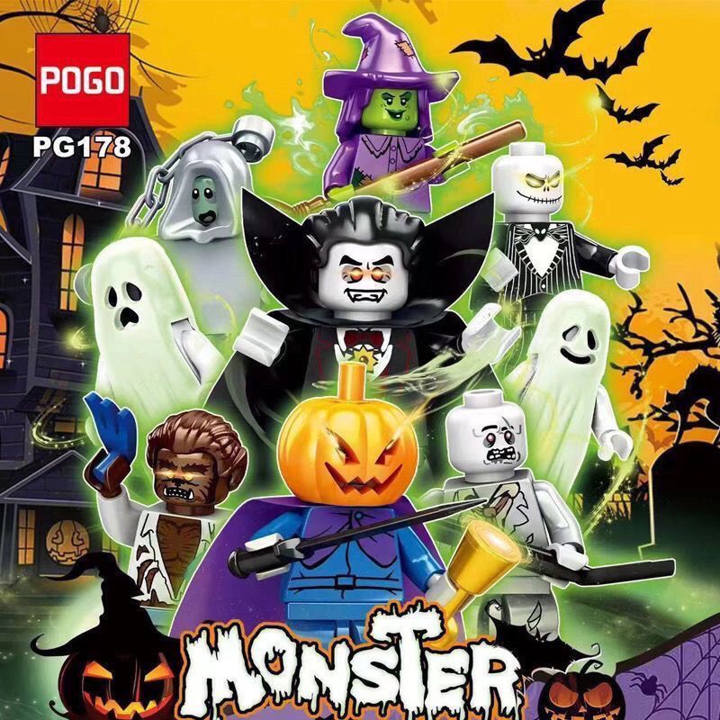 Tương thích Lego Halloween Khối Xây Dựng Zombie Kinh Dị Nhân Vật Đồ Chơi Giáo Dục Zombie Lắp Ráp Trẻ