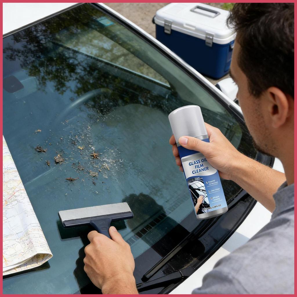 Máy làm sạch màng dầu cửa sổ ô tô 100ml Chống sương mù Xịt mạnh mẽ nhanh Kính chắn gió ô tô cho chiế
