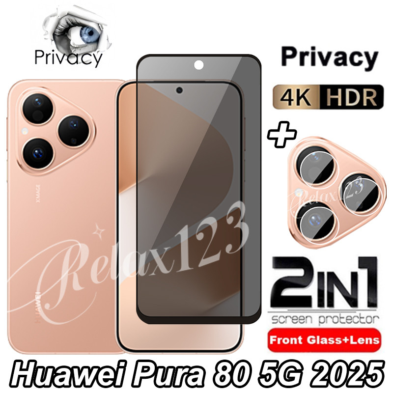Kính cường lực Huawei Pura 80 5G 2025 2in1 Riêng tư cho Huawei Pura80 P80 Huawei PURA 80 Huawei 80Pu