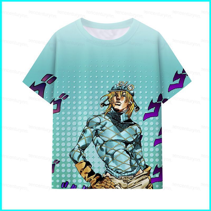 Áo thun mùa hè tay ngắn vải full graphic cosplay GN Steel Ball Run