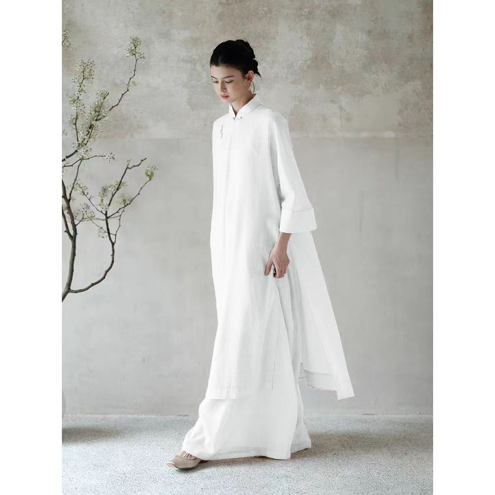 F First-Line Brand Women 's Chinese Cardigan Camisole Cool White Suit