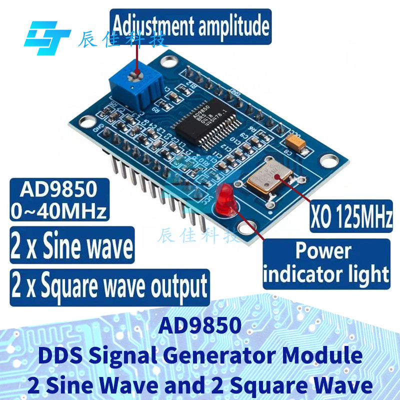 Bảng phát triển mô-đun tạo tín hiệu DDS 0-70 MHz 0-40 MHz AD9850 2 sóng sin và 2 sóng vuông