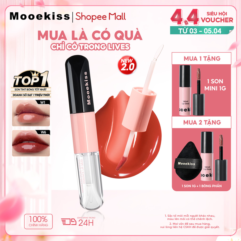 [KOL] Son môi kem hai đầu Mooekiss tự hào có thiết kế 2 trong 1 đa chức năng với công thức chứa 92% thành phần dưỡng ẩm và chống nhòe | BigBuy360 - bigbuy360.vn