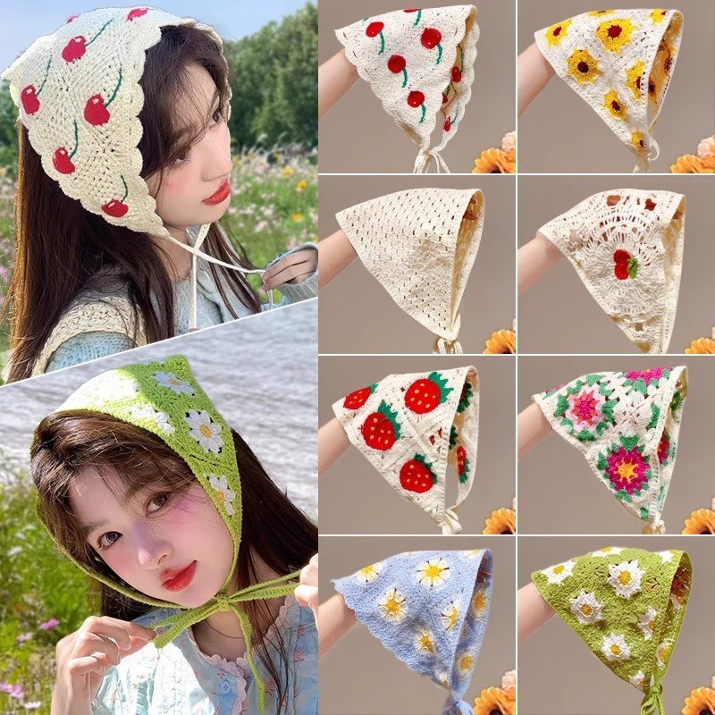 Khăn Đẹp Nhiều Màu Sắc Tam Giác khăn trùm đầu Lassy Kerchief Cotton [ Sẵn ]