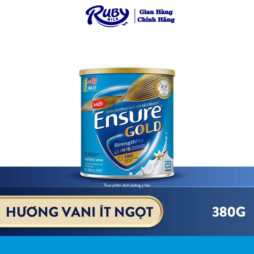Sữa bột Ensure Gold Abbott ít ngọt (HMB) 380g