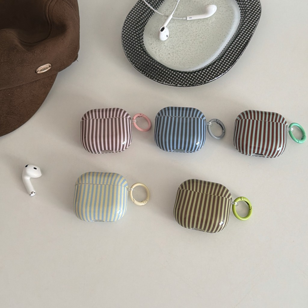 Dành Cho Apple AirPods PRO 3 2 1 4 gen 5 Màu Sọc Dọc Đơn Giản Trong Apple AirPods Pro Vỏ Tai Nghe Th