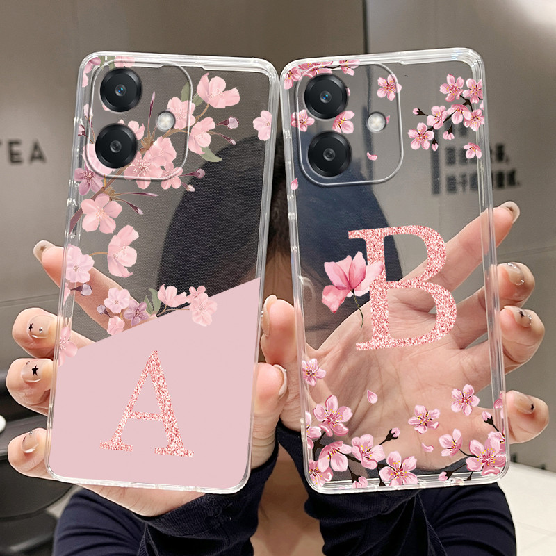 Ốp Lưng Chữ Cho OPPO A3 A3X 4G 5G A3i 5G A5i 4G Ốp Lưng Hoa Thời Trang Trong Suốt Silicon Mềm TPU Vỏ
