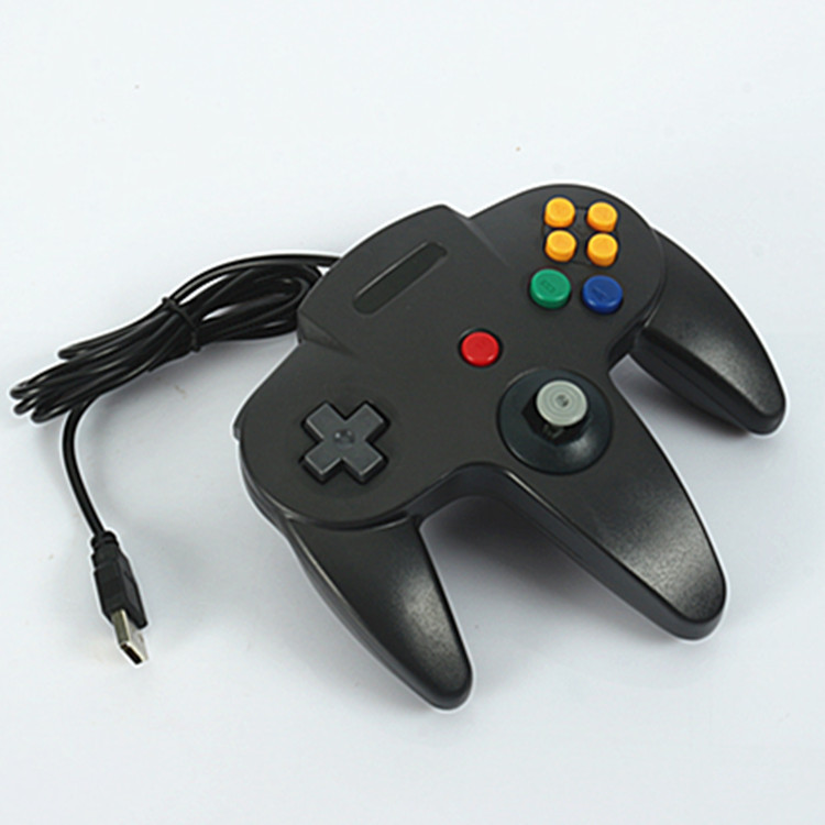 Giao diện USB N64 Tay cầm Máy tính PC Gamepad N64 Tay cầm ba cánh 6 màu có sẵn