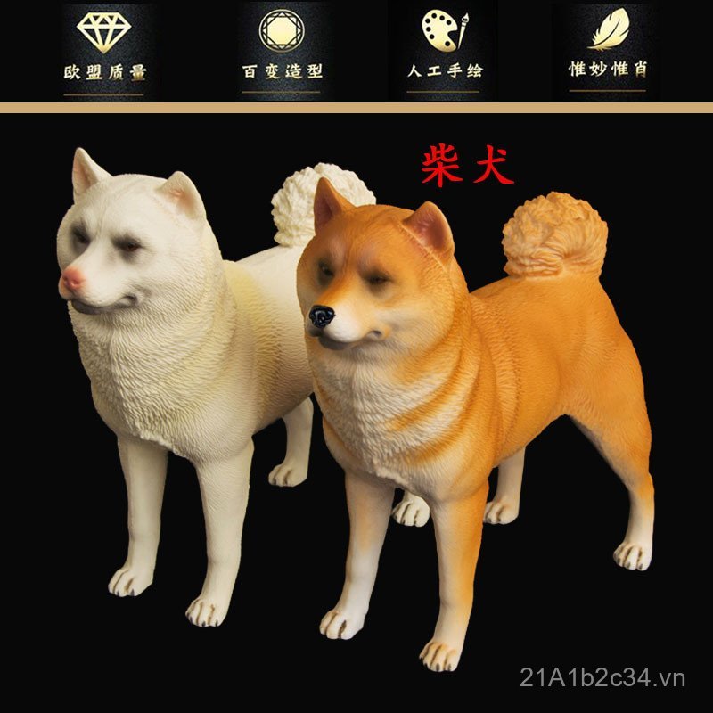 Bán chạy Mô phỏng rắn Mô hình động vật hoang dã Nhật Bản Shiba Inu Akita Inu Pet Dog Hình Đồ chơi tr