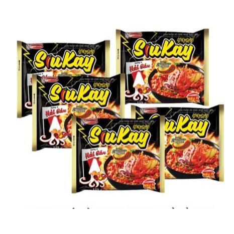COMBO 10 gói Mì Tôm Siukay Acecook 128g – Mì Siêu Cay Cấp Độ Mạnh, Sợi Dai Ngon, Đậm Vị Xốt Ớt
