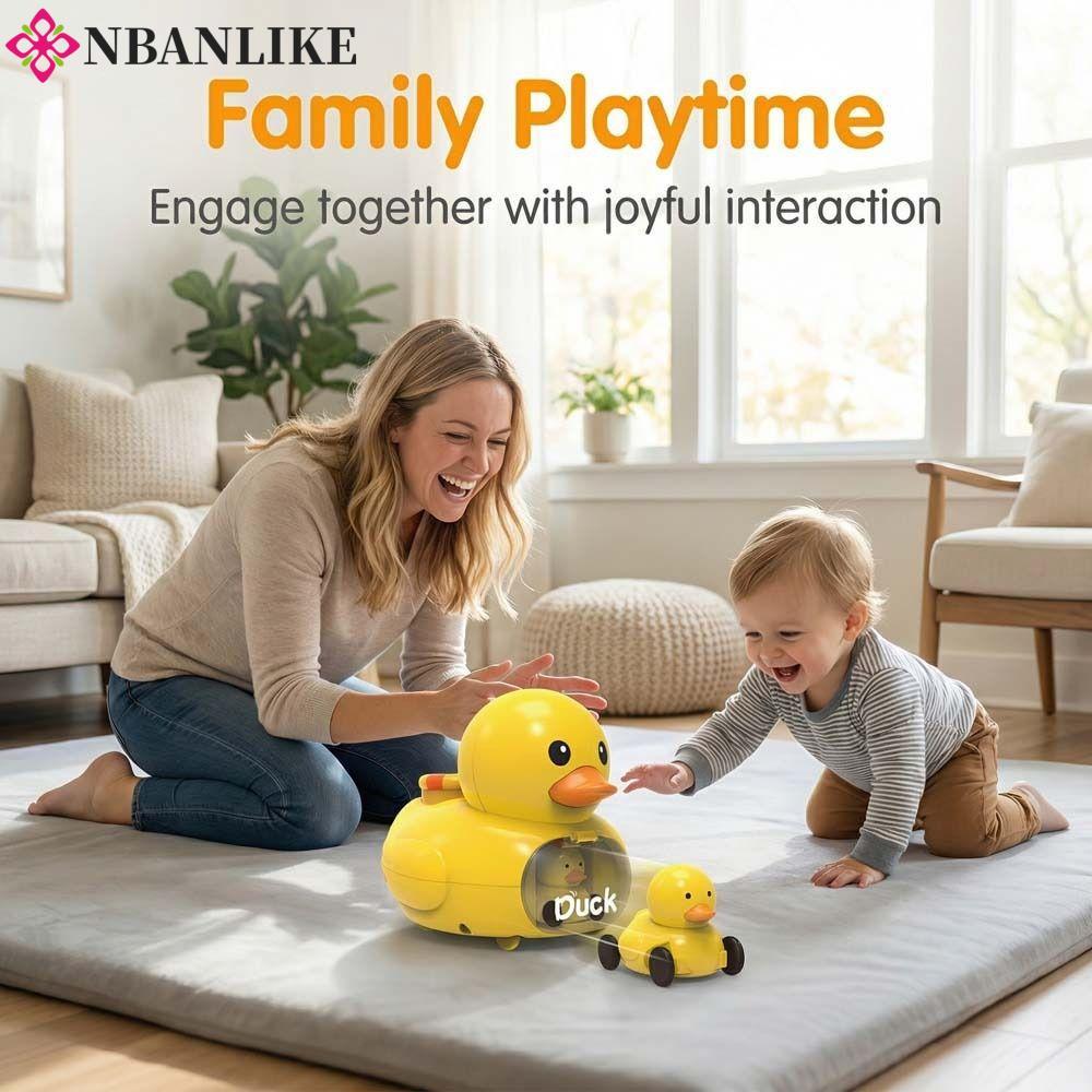 NBANLIKE Mini Press Go Ejector Vehicles, Giáo dục sớm Đồ chơi phóng vịt vàng tương tác giữa cha mẹ v
