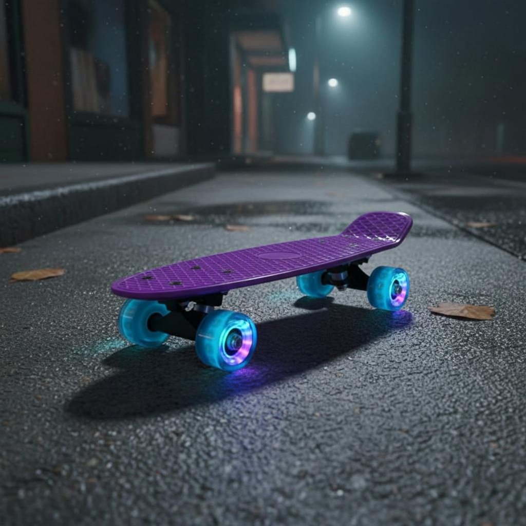 Đèn bánh xe 17 inch chống trượt cho sàn nhựa, phù hợp Penny board và trẻ em