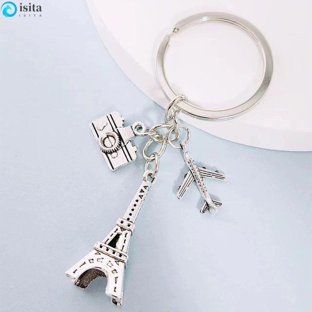 ISITA 3D Tháp Eiffel Móc Khóa, Túi Hợp Kim Kẽm Charm Tháp Paris Móc Khóa, Cá Tính Thủ Công Trượng In