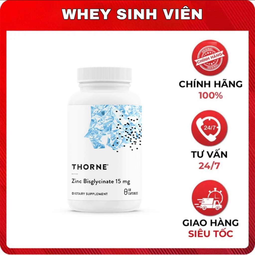 Thorne Zinc Bisglycinate 15mg – Viên bổ sung kẽm hấp thu tối ưu -  WheySinhVien MB