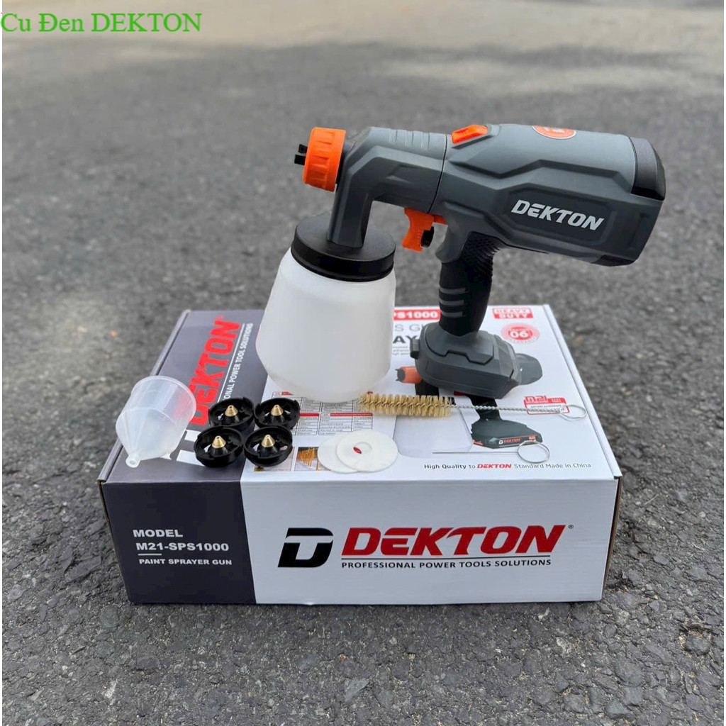 Máy phun sơn pin Dekton M21-SPS1000  XÁM -dekton Cu đen Dekton