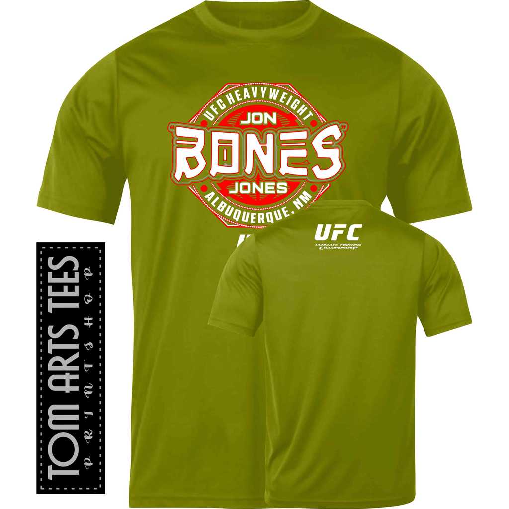 Áo sơ mi Ufc Ultimate Fighting Championship Drifit | Jon Bones Jones Hạng Nặng | Silksceen cao su | 